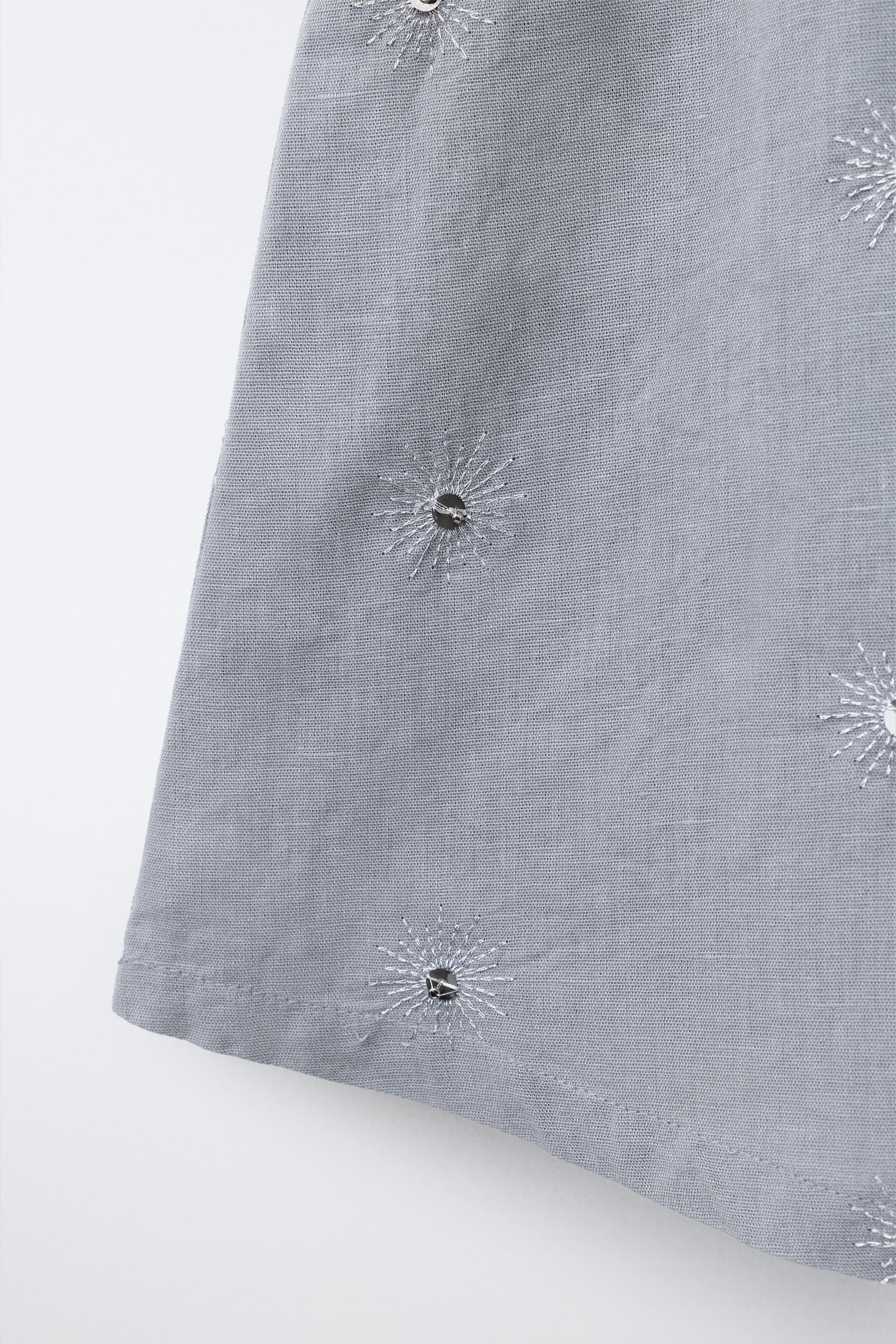 TOP HALTER PAILLETTES COTON ET LIN